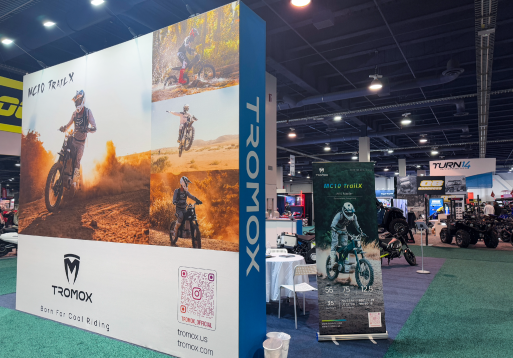 Tromox Electric Motorcycles Shine at AIMExpo 2025: MC10 TrailX and Mino B Models Take Center Stage