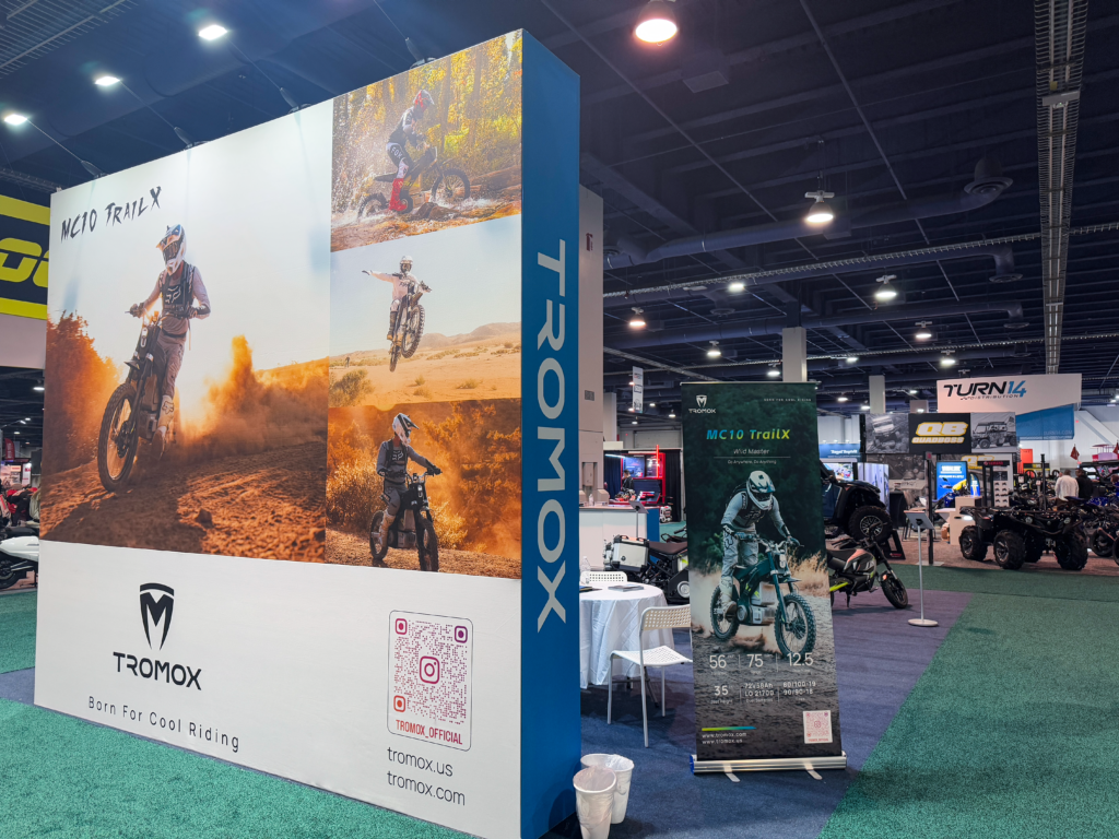 Tromox Electric Motorcycles Shine at AIMExpo 2025: MC10 TrailX and Mino B Models Take Center Stage